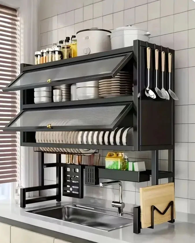 Escurridor De Platos Doble Tapa 65cm