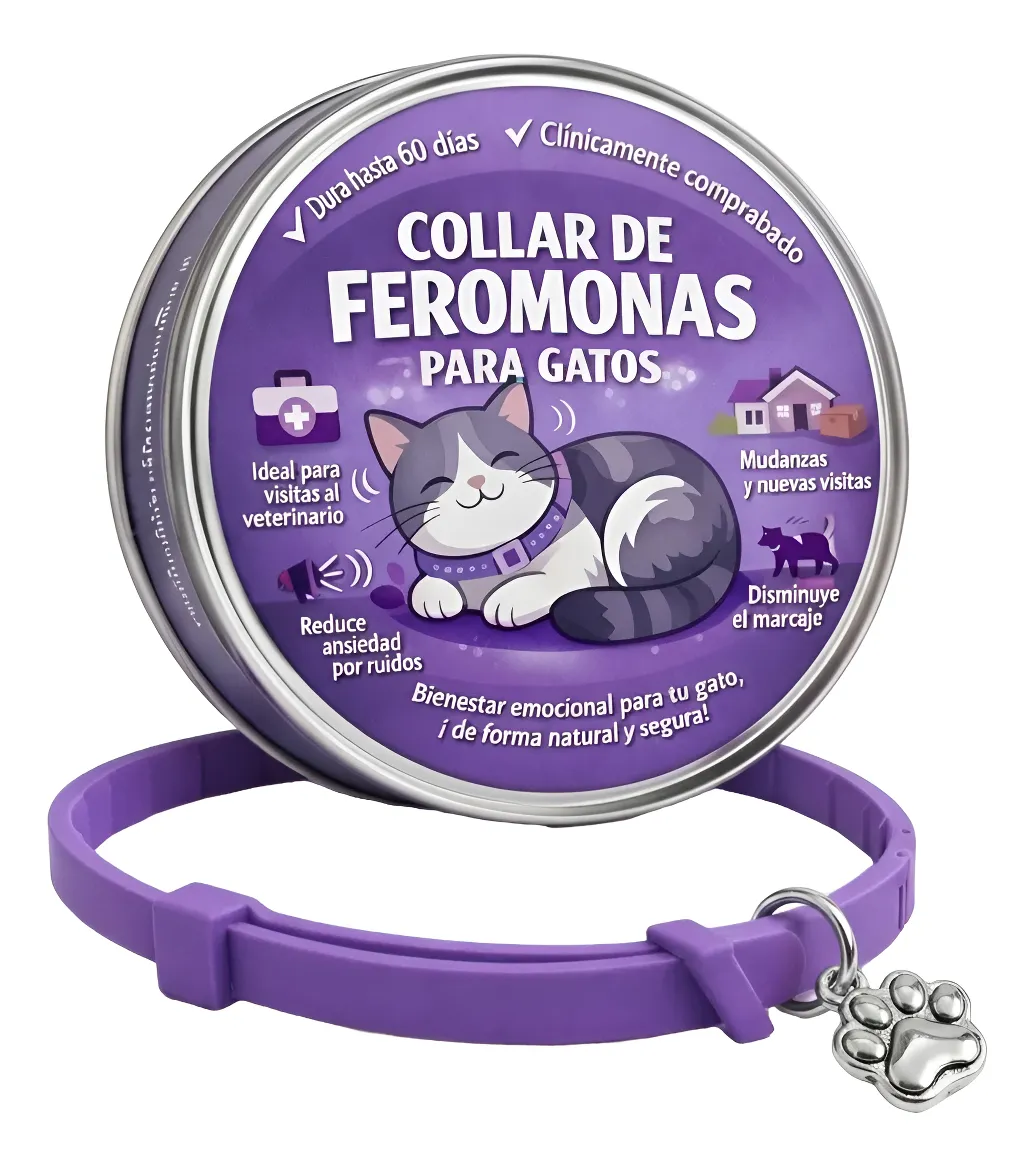 Collar Feromonas Gato Calmante Set X 1 + Accesorio Dije