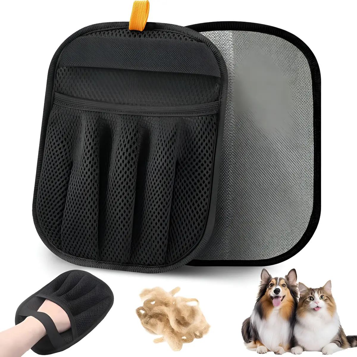 Guantes Removedores X2 De Pelo De Mascotas Perros Y Gatos Color Gris